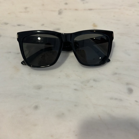 YSL Saint Laurent SL137 Devon sunglasses black silver square rectangle shape - Picture 5 of 10